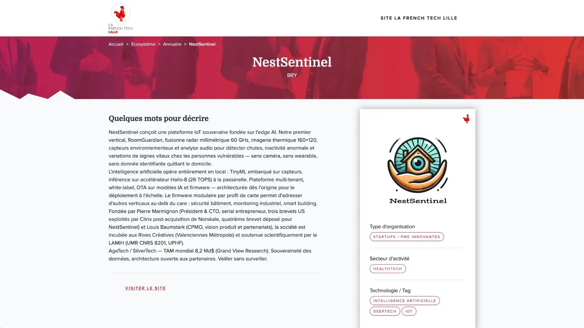NestSentinel French Tech Lille Website