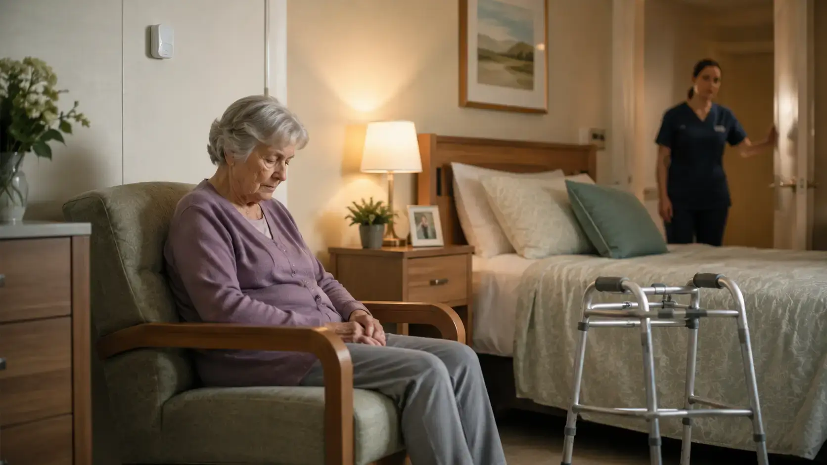 Prolonged immobility detected in a care facility